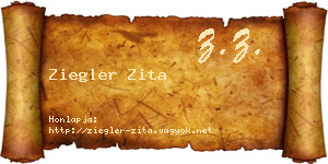 Ziegler Zita névjegykártya